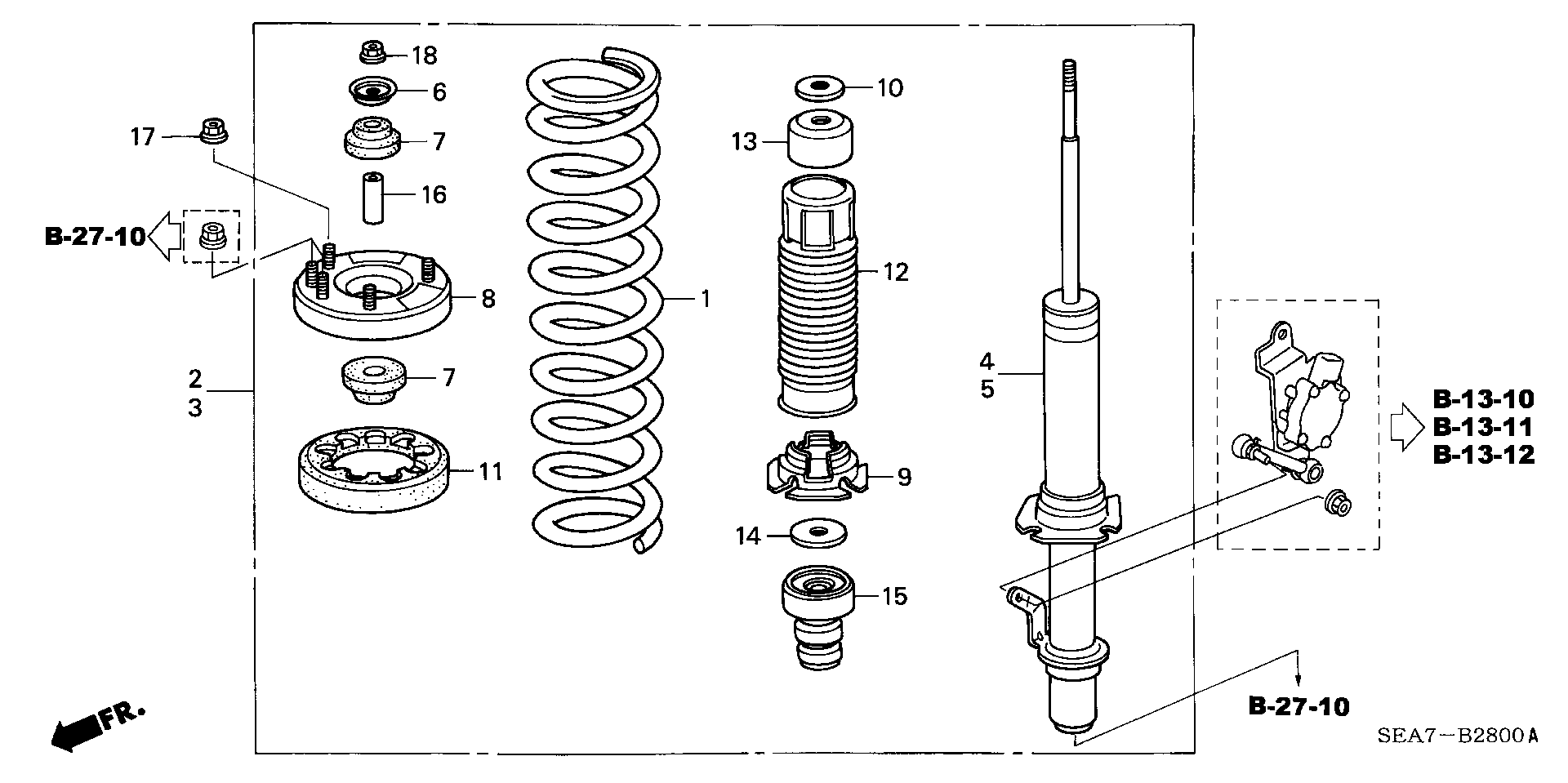 Honda 51631-SL0-003 - Top Strut Mounting parts5.com