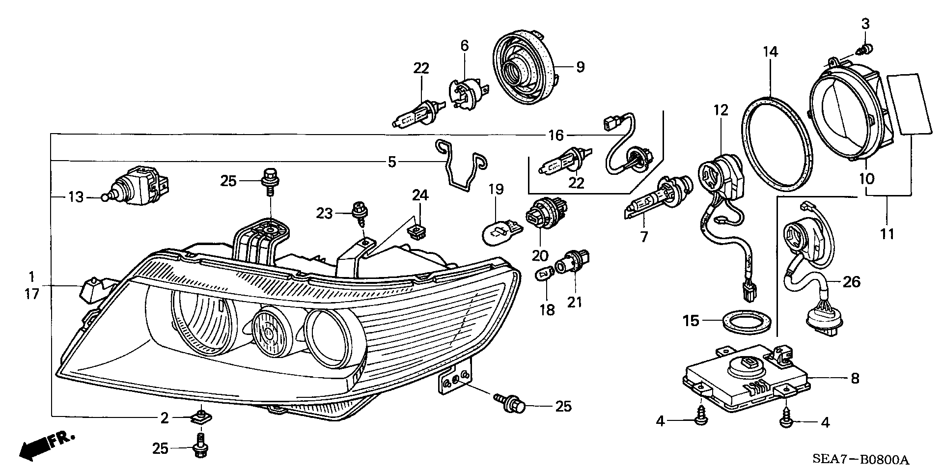 Honda 33119SAA013 - Bulb, headlight parts5.com