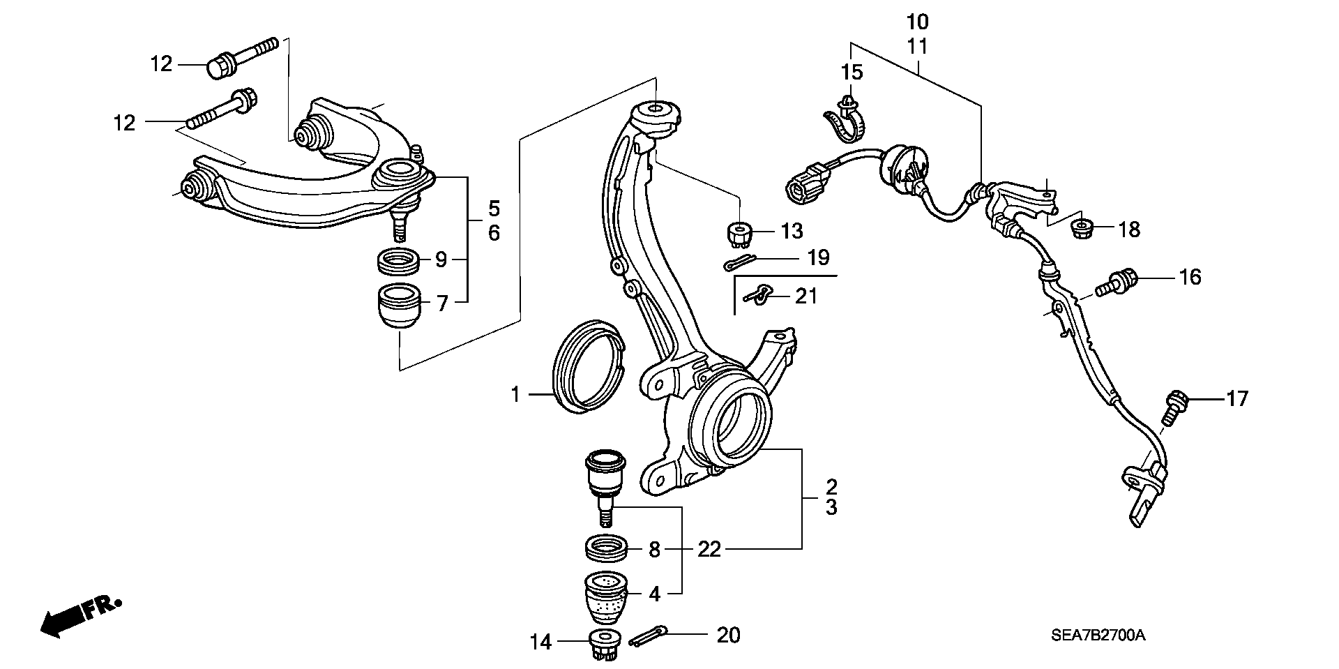 Honda 51450-SEA-003 - Spona, vešanje točkova parts5.com