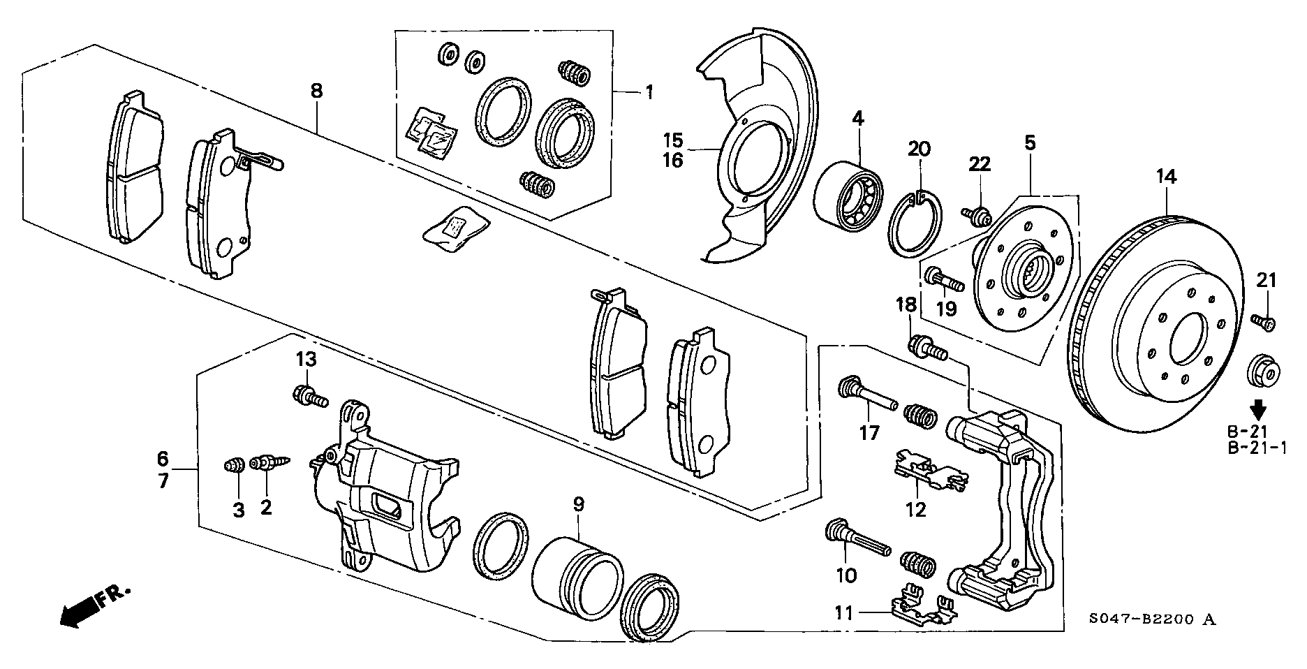 Honda 44300-S04-004 - Kerékcsapágy készlet parts5.com