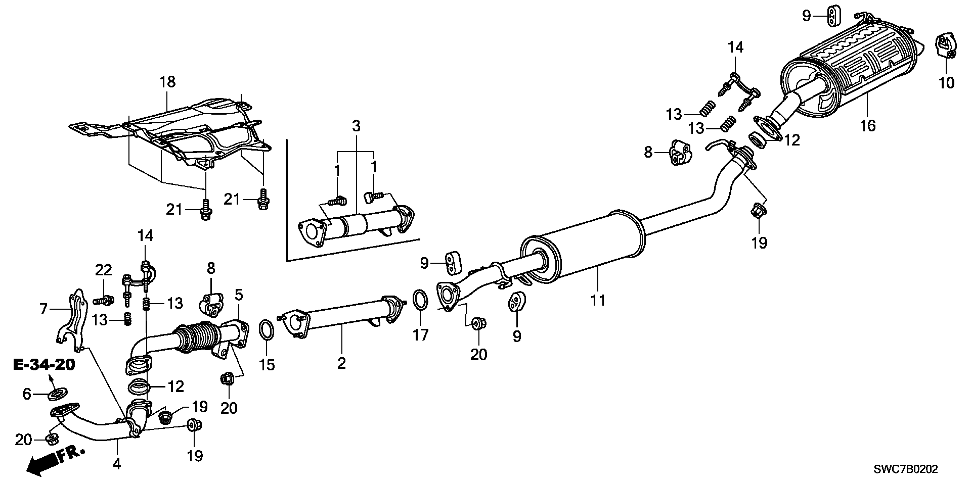 Honda 18212-SA0-003 - Conta, egzoz borusu parts5.com