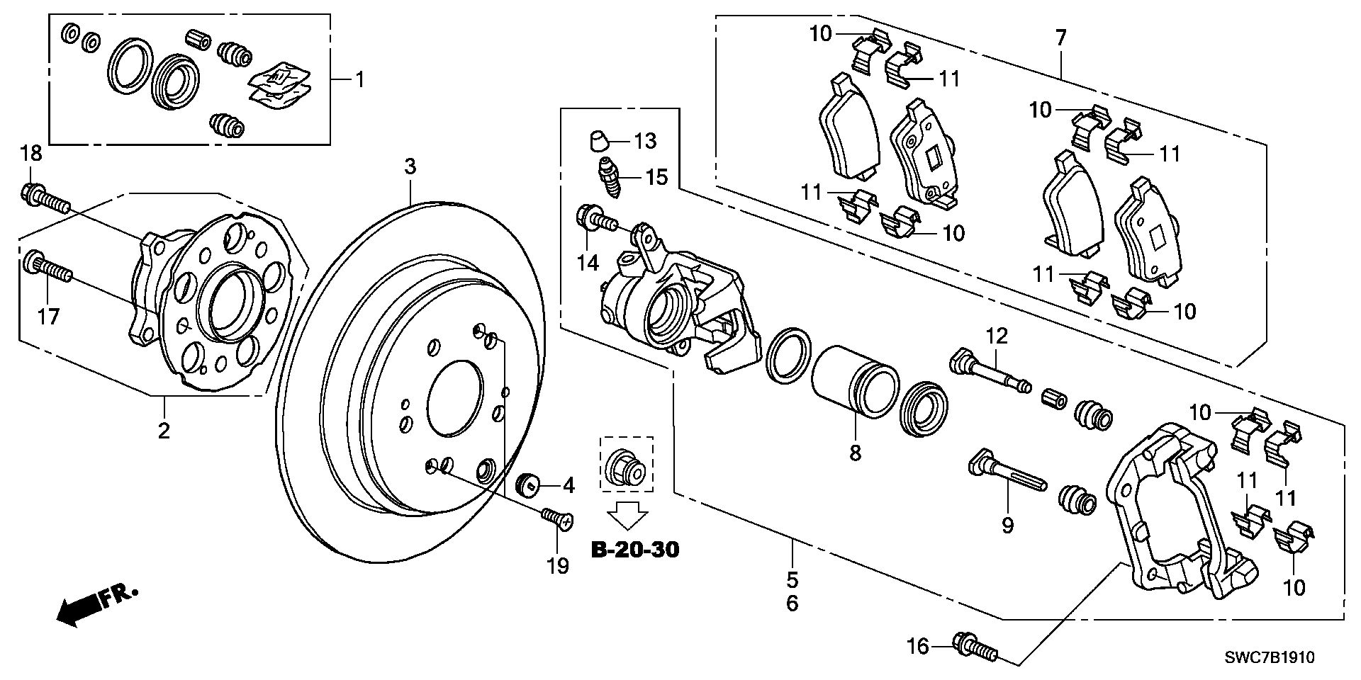 Honda 43022-SWW-G02 - Komplet zavornih oblog, ploscne (kolutne) zavore parts5.com