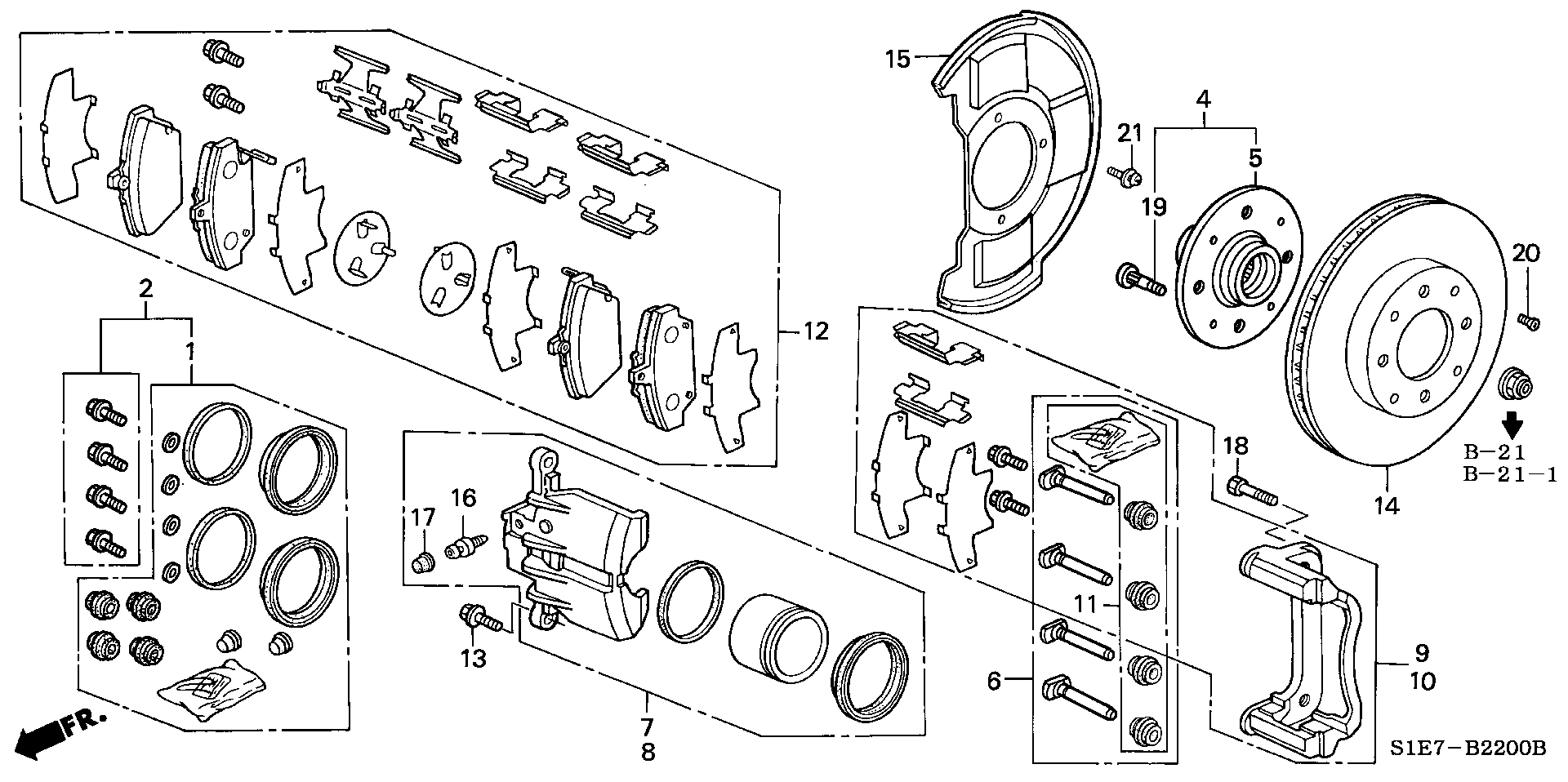 Honda 01463-ST3-E01 - Σετ επισκευής, δαγκάνα φρένων parts5.com