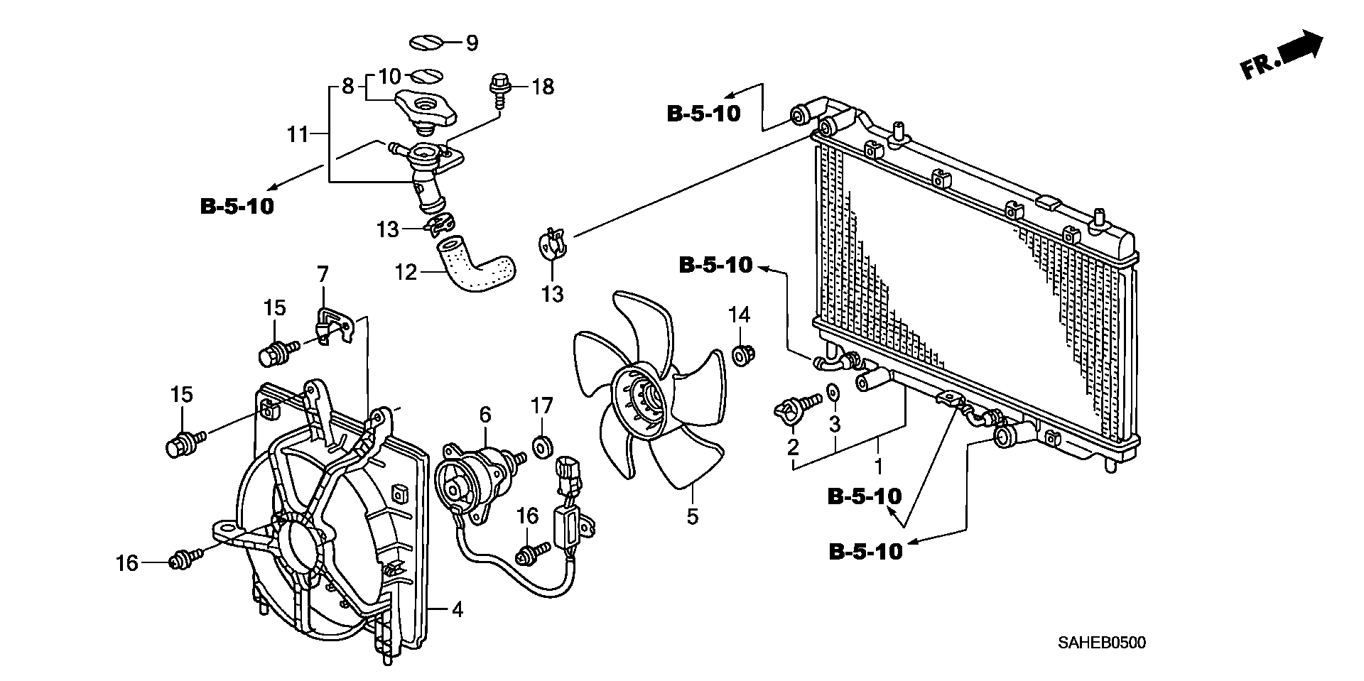 Honda 19045PWA004 - Zaporni pokrov,hladilnik parts5.com