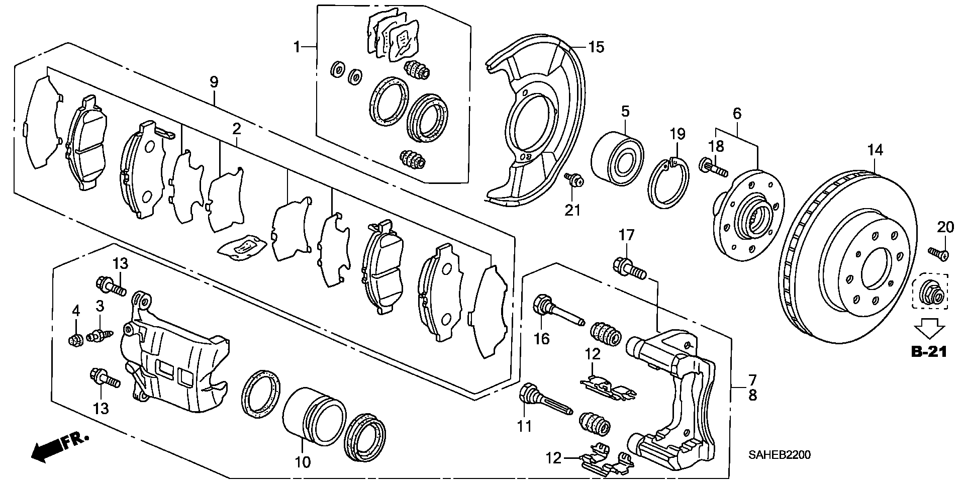 Honda 44300-SAA-003 - Pyöränlaakerisarja parts5.com