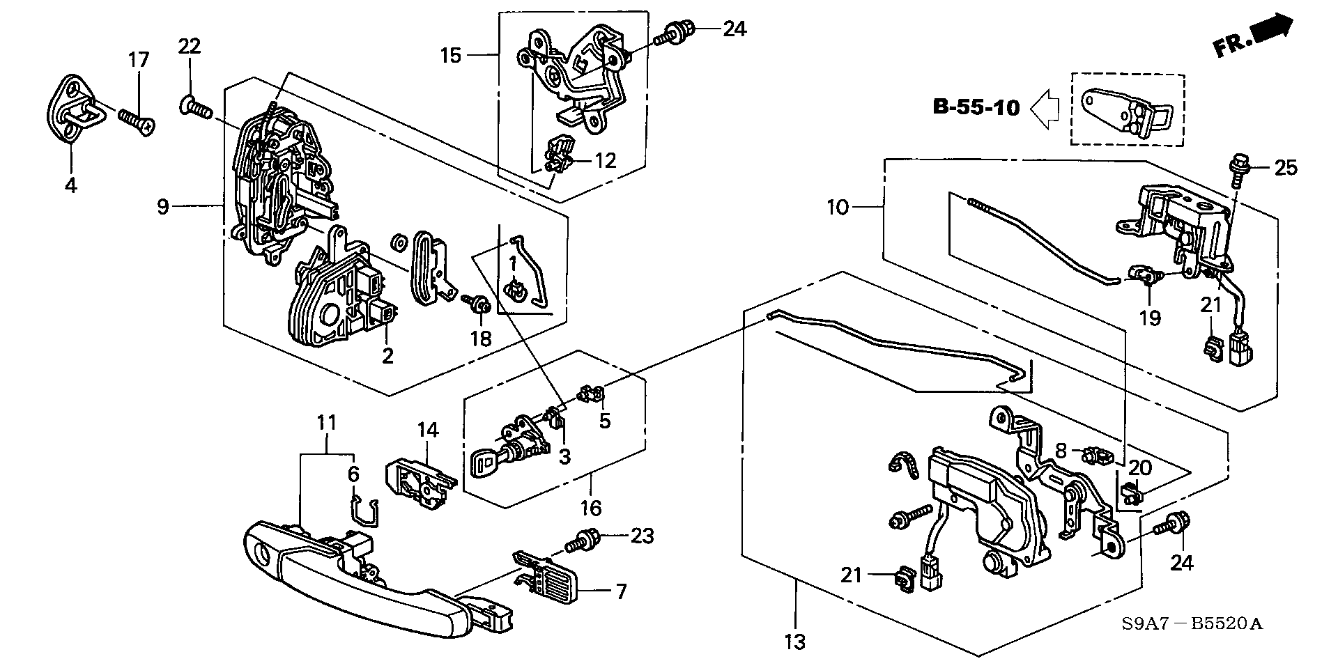 Honda 72115S5A003 - Kapı kilidi parts5.com