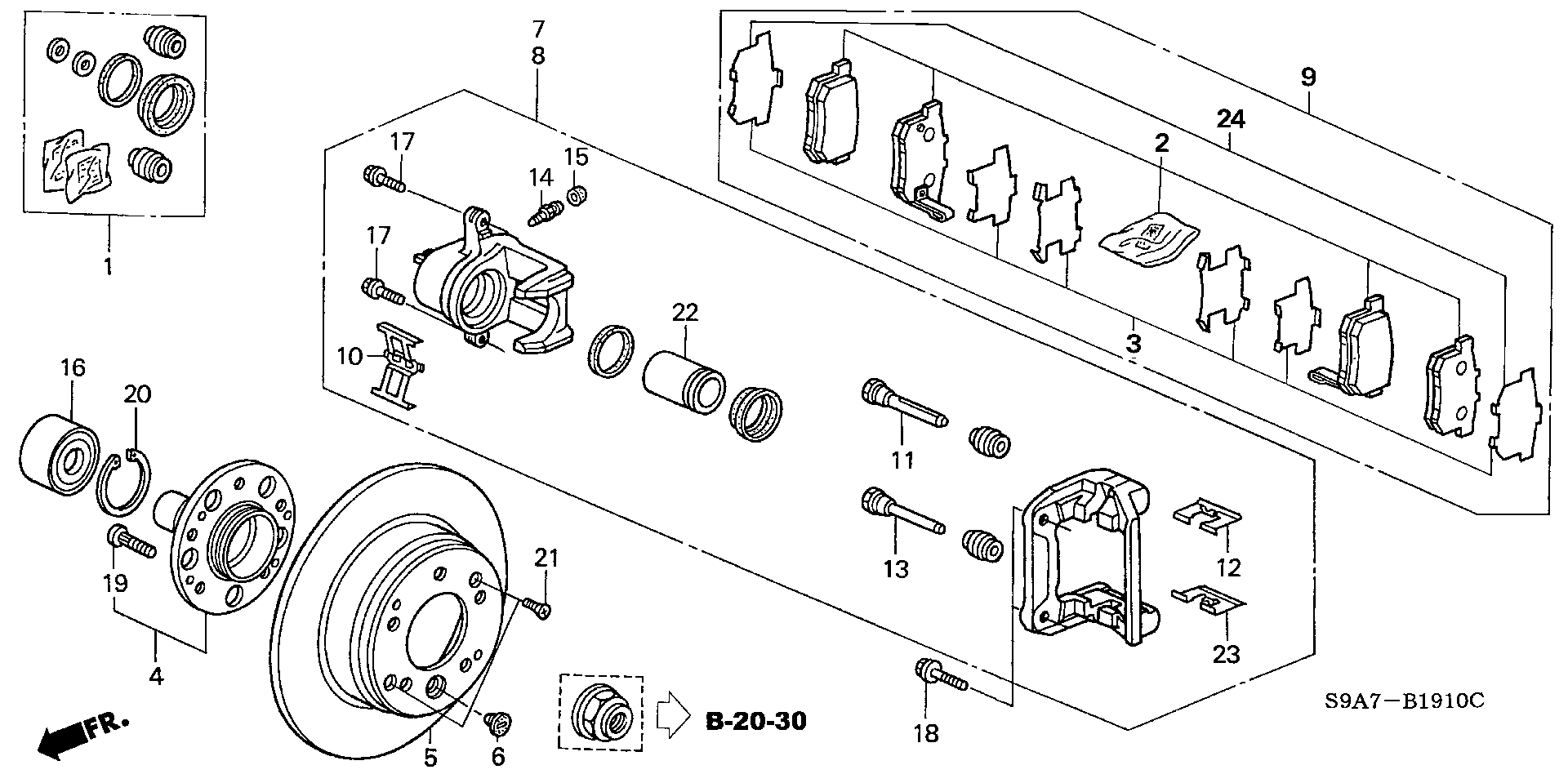 Honda 90681SR3A10 - Set rulment roata parts5.com