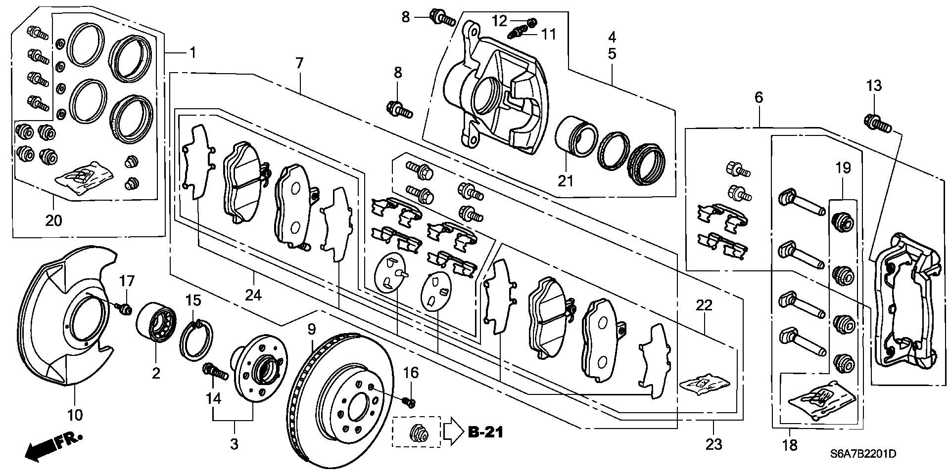 Honda 44300-S6D-E01 - Zestaw łożysk koła parts5.com