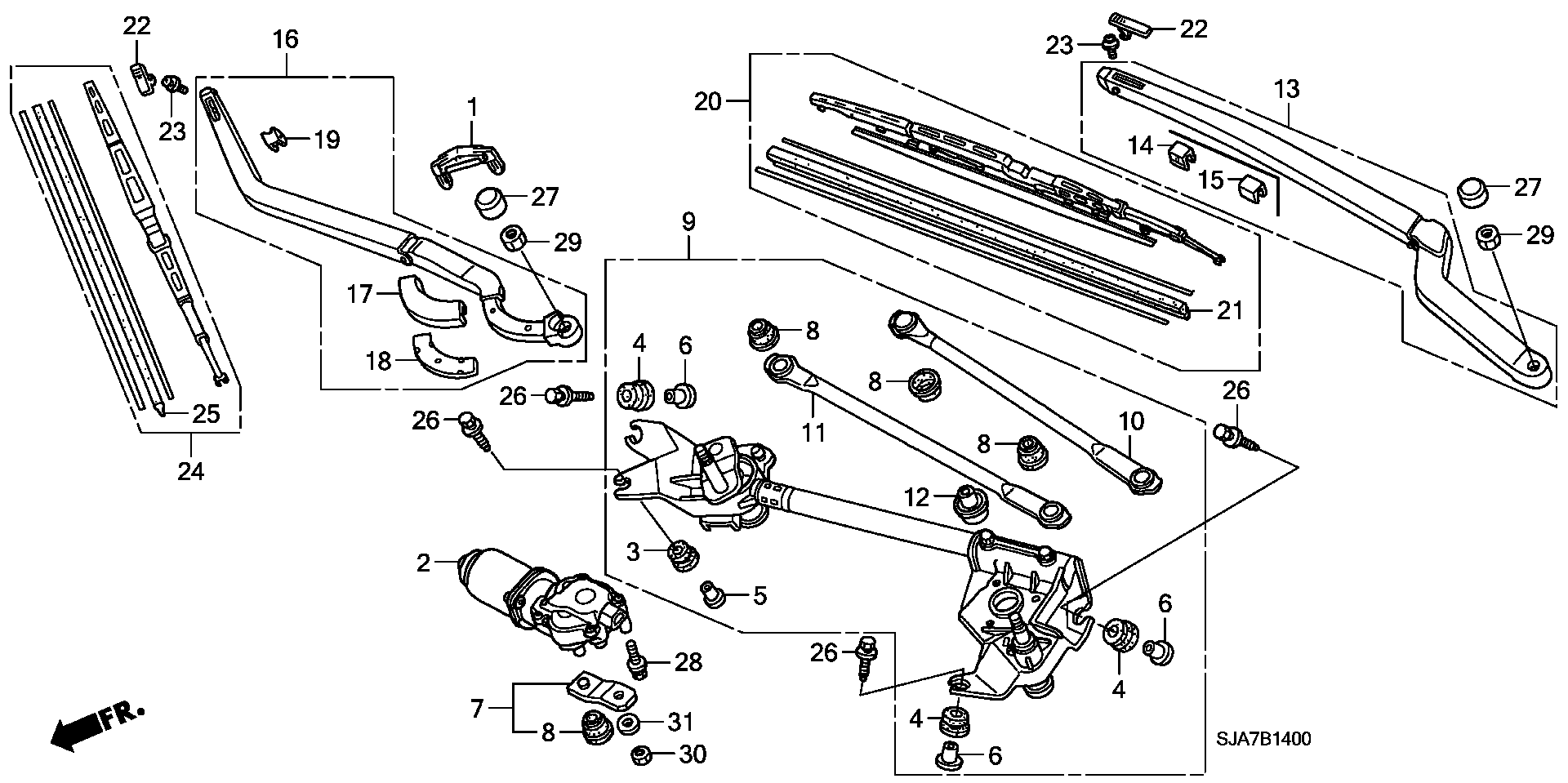 Honda 76622SJAA01 - Limpiaparabrisas parts5.com