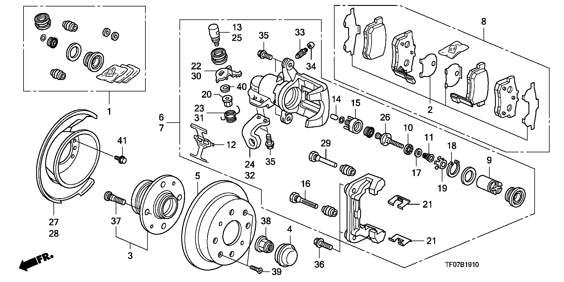 Honda 43022TF0G00 - Σετ τακάκια, δισκόφρενα parts5.com