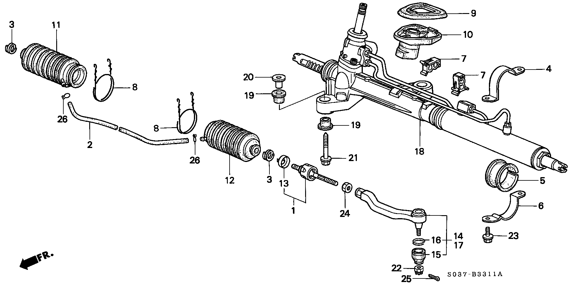 Honda 53010-S04-000 - Inner Tie Rod, Axle Joint parts5.com