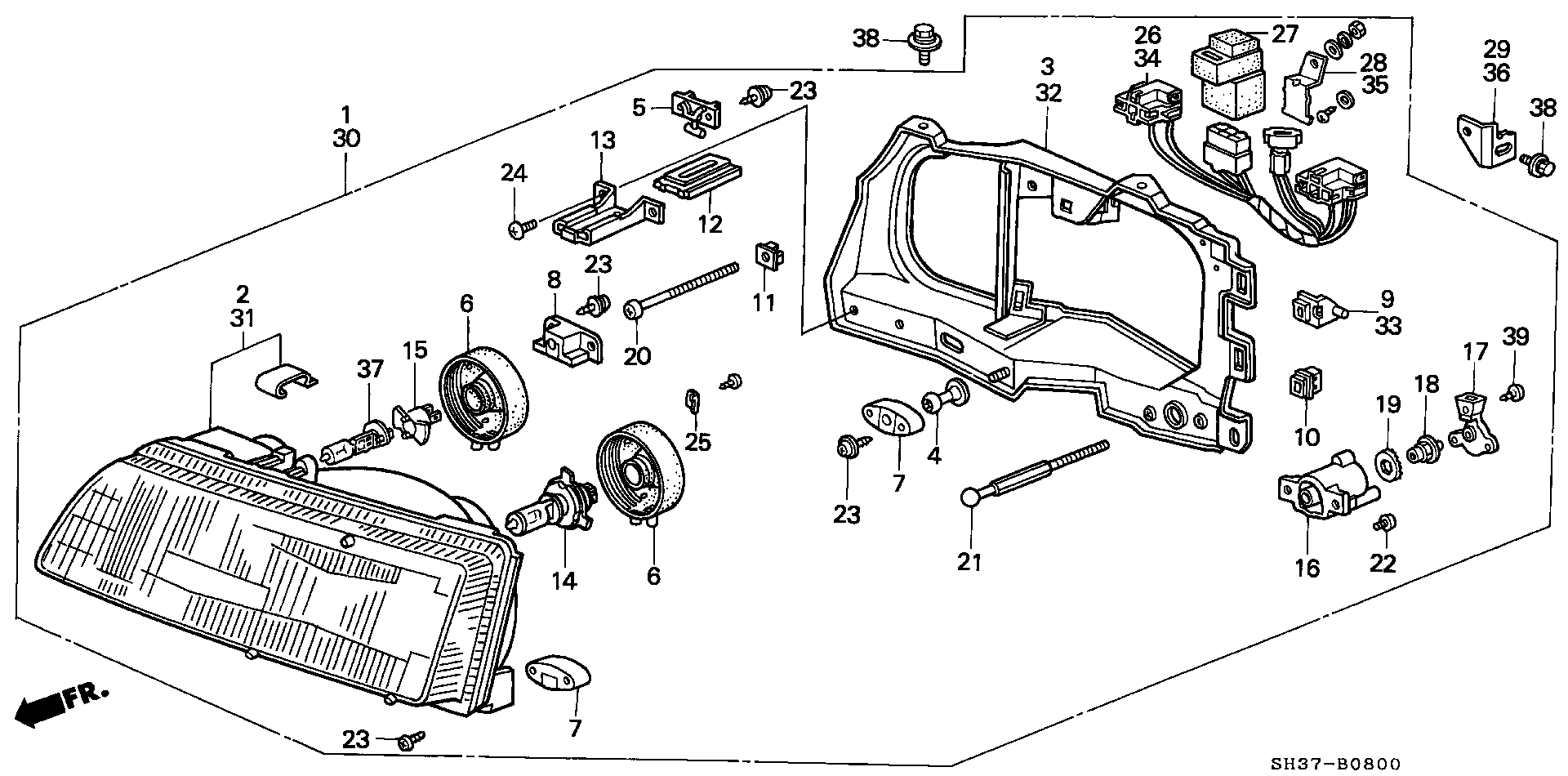 Honda 33115-692-741 - Lámpara, faro antiniebla parts5.com