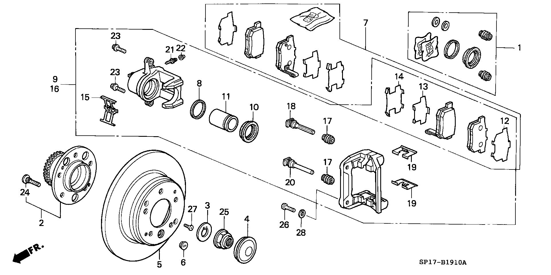 Honda 43022-SP0-E01 - Σετ τακάκια, δισκόφρενα parts5.com