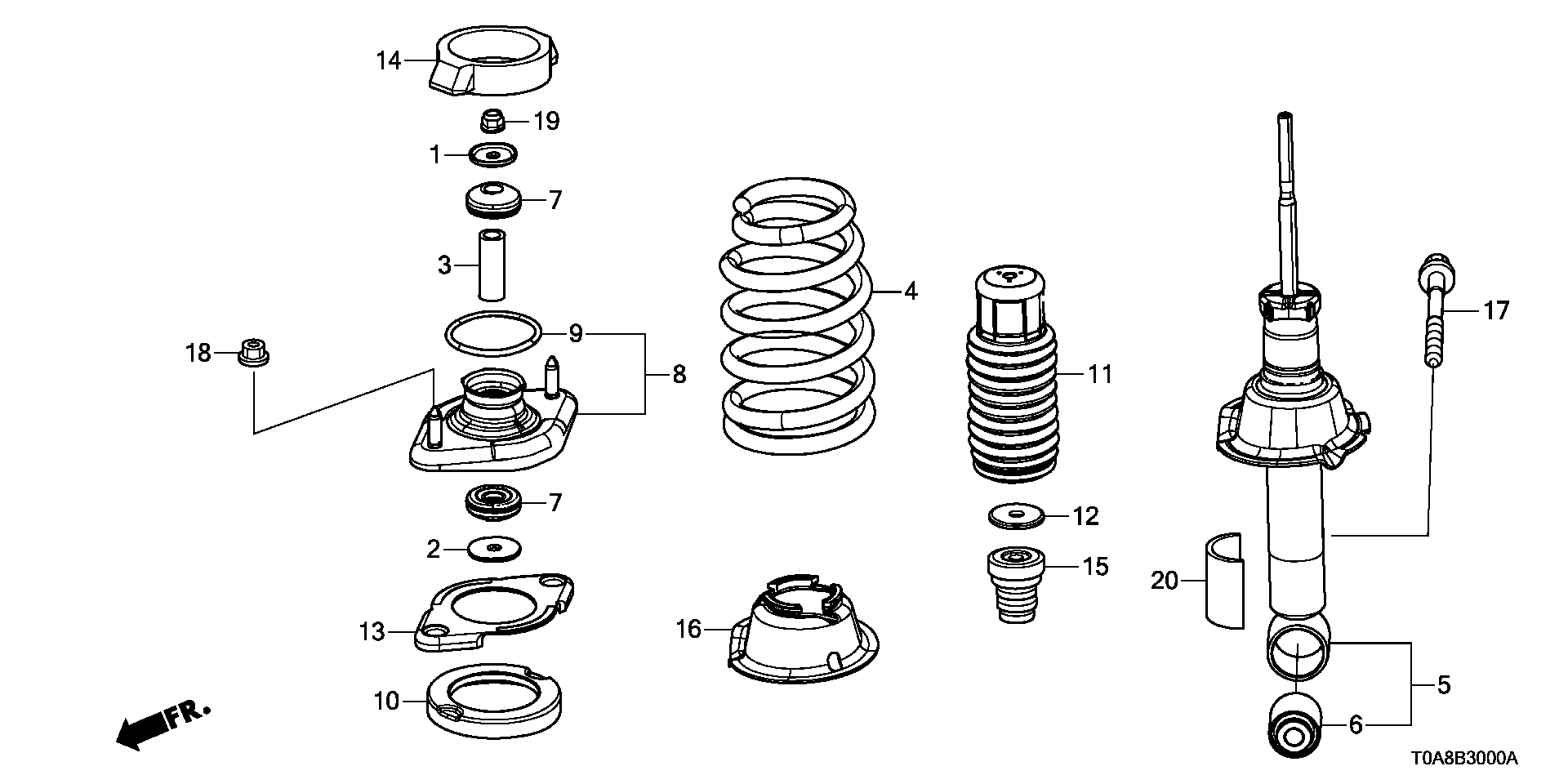 Honda 51728-SR0-003 - Federbeinstützlager parts5.com