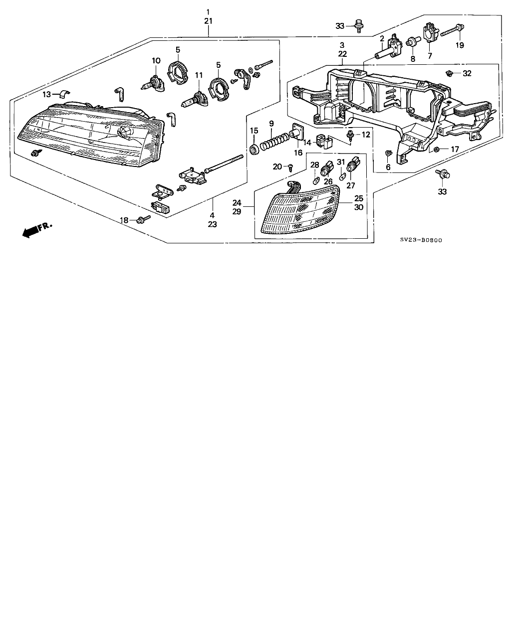 Honda 33116-SH3-A01 - Bec, far pentru viraje parts5.com