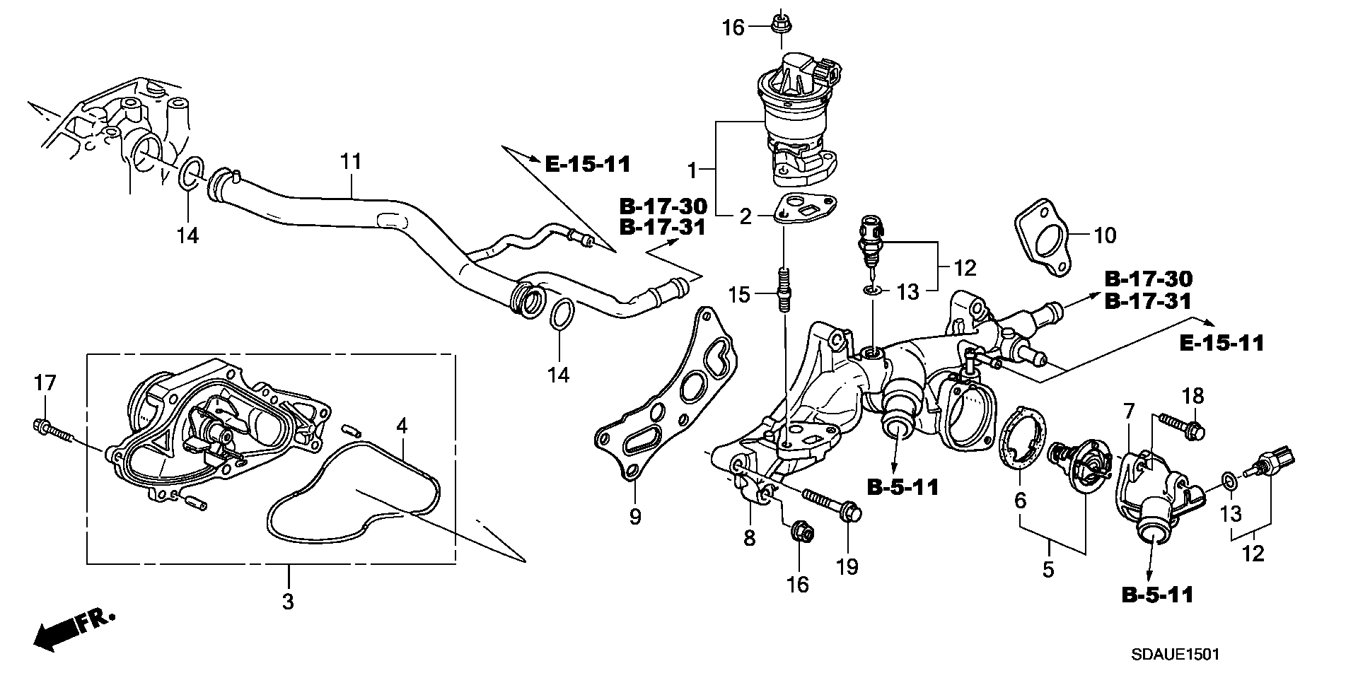 Honda 19301-P8E-A10 - Термостат, охладителна течност parts5.com