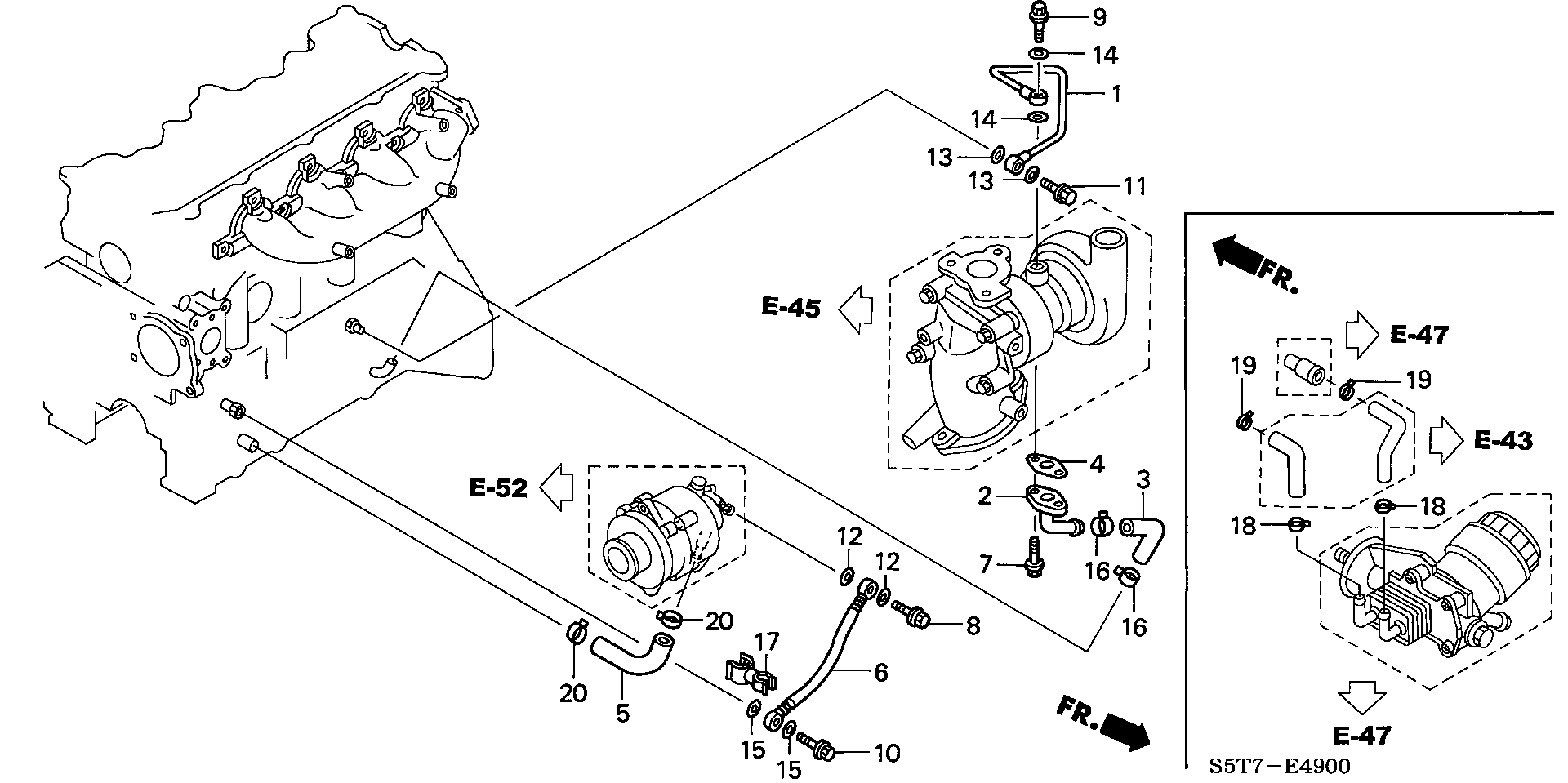 Honda 90452PLZD20 - GASKET, OIL PIPE-TURBOCHARGER parts5.com