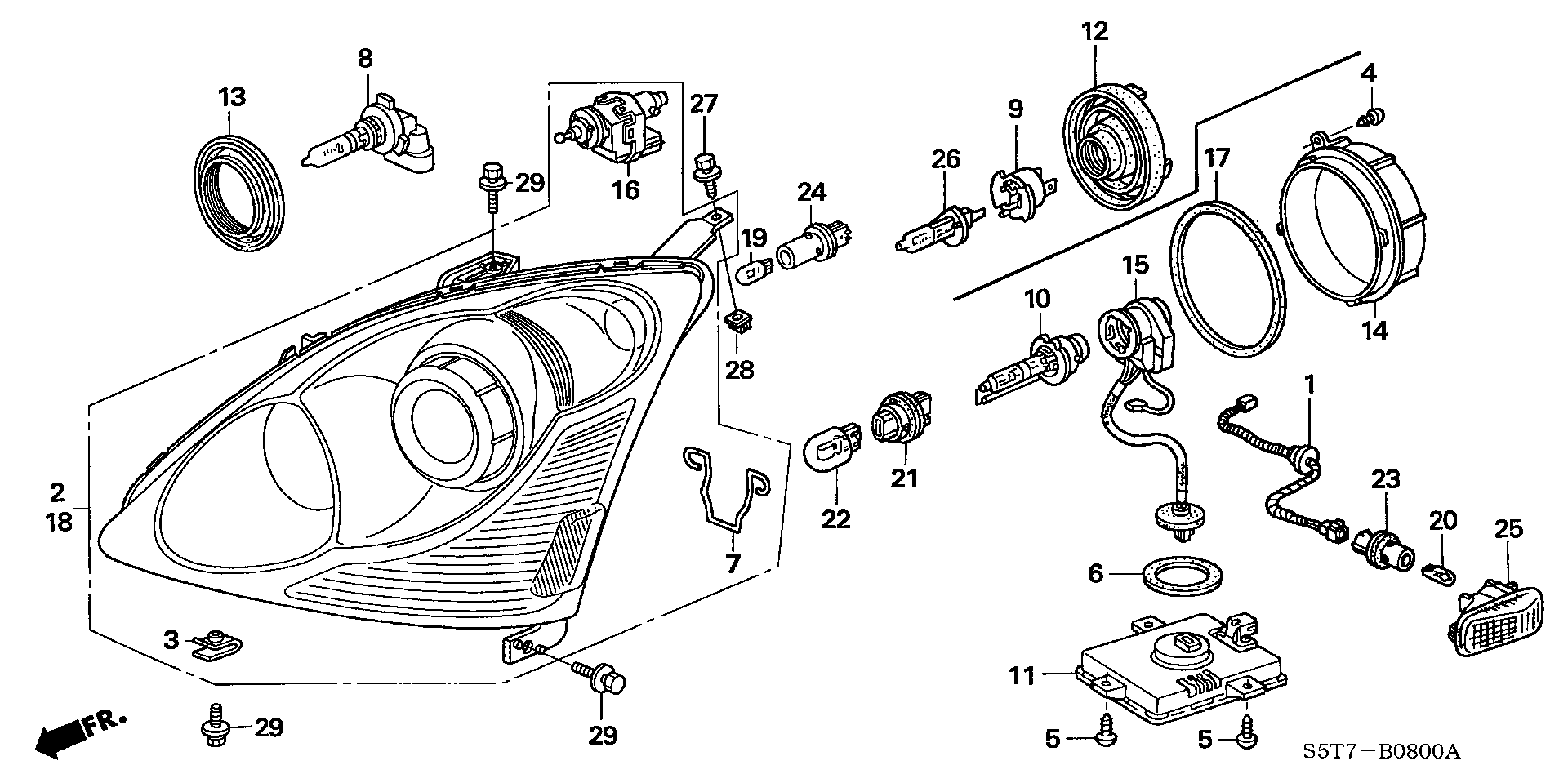 Honda 33115-S84-A01 - Bec, proiector ceata parts5.com