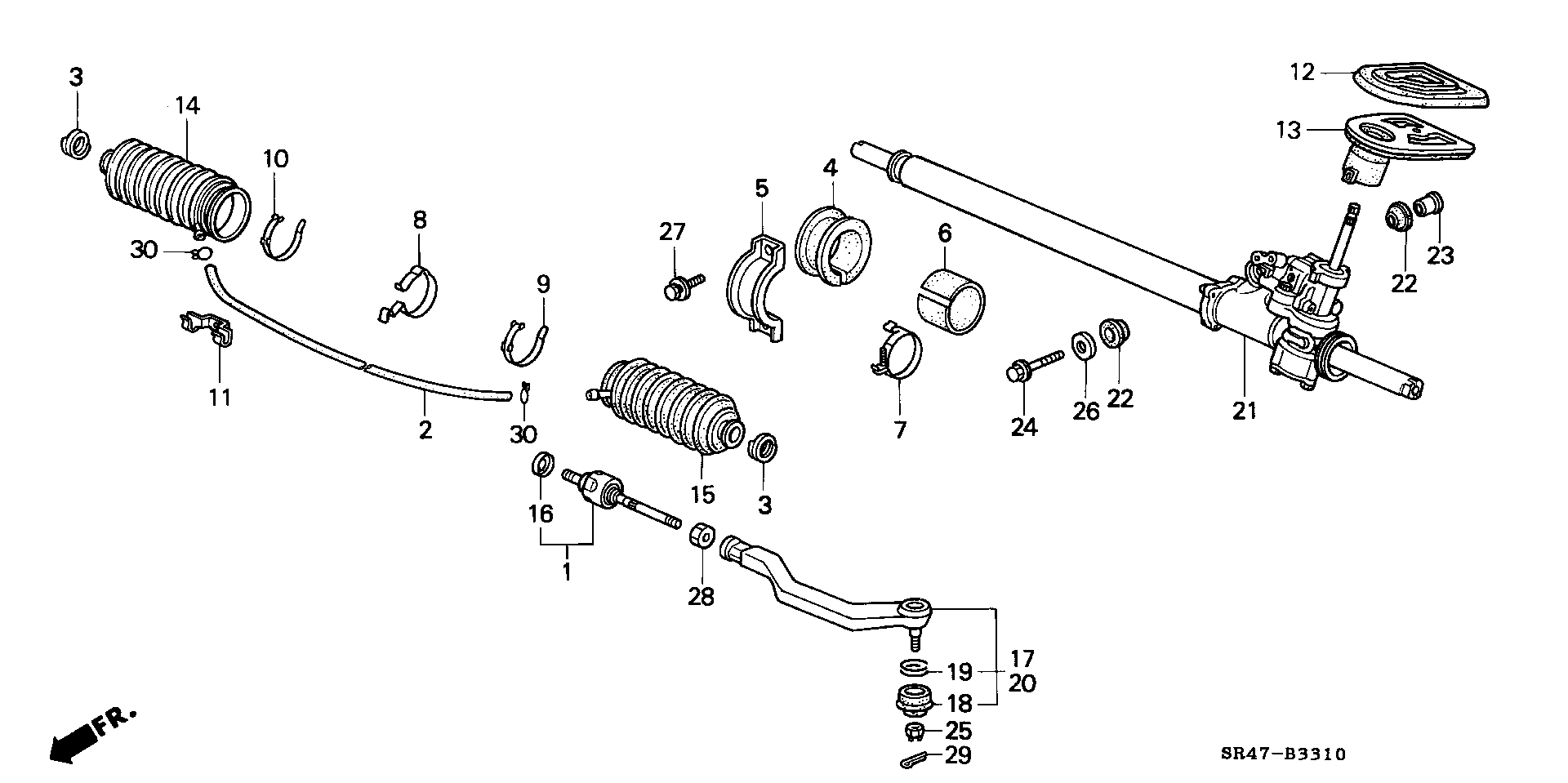 Honda 53534 SR3 A52 - Комплект маншон, кормилно управление parts5.com