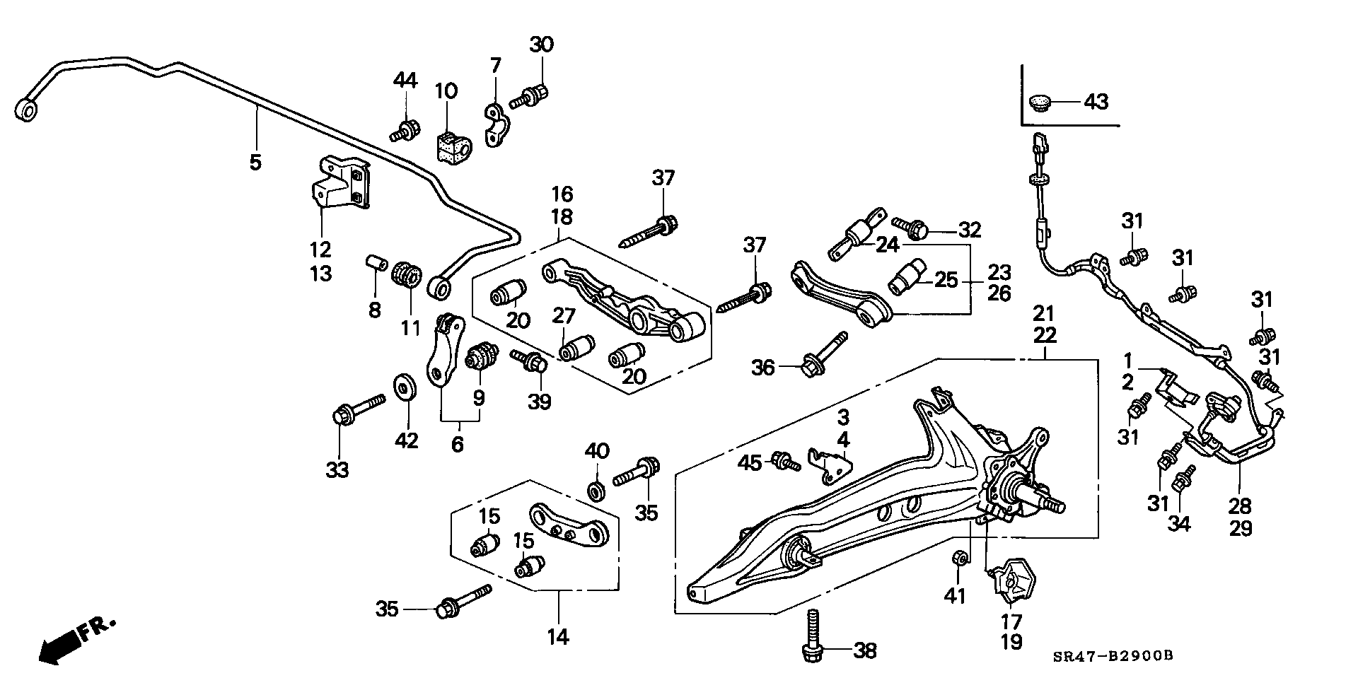 Honda 52390-SR3-000 - Рычаг подвески колеса parts5.com