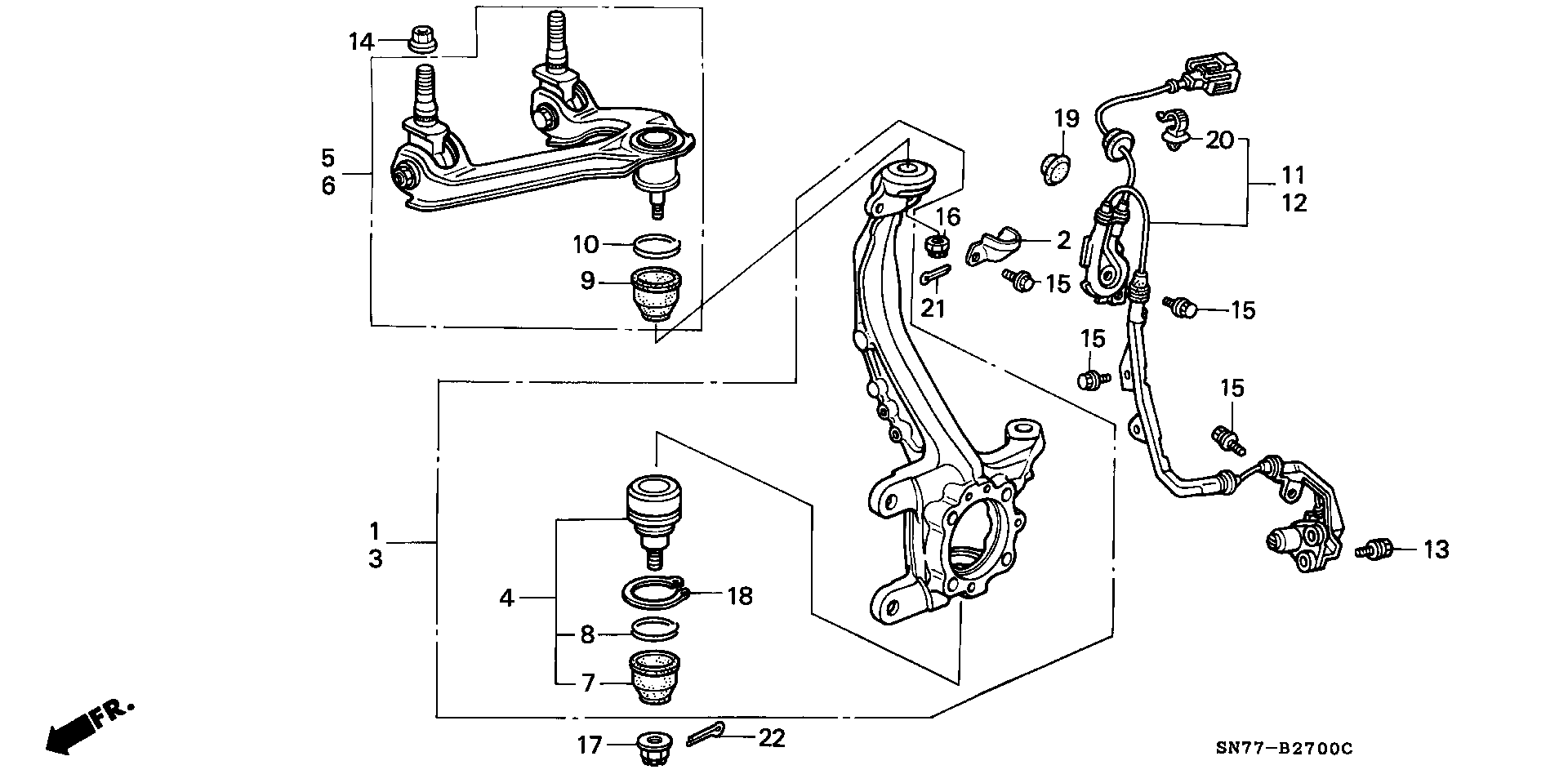 Honda 51220-SM1-A02 - Articulatie sarcina / ghidare parts5.com