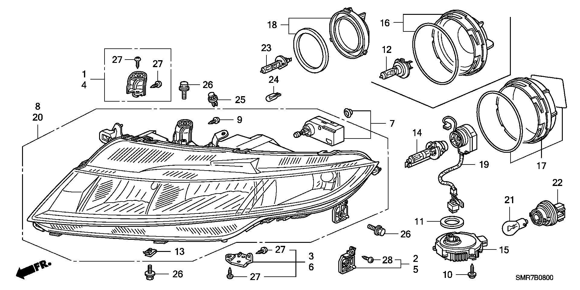 Honda 33110SMGE01 - Zarnica, dnevna luc za voznjo parts5.com