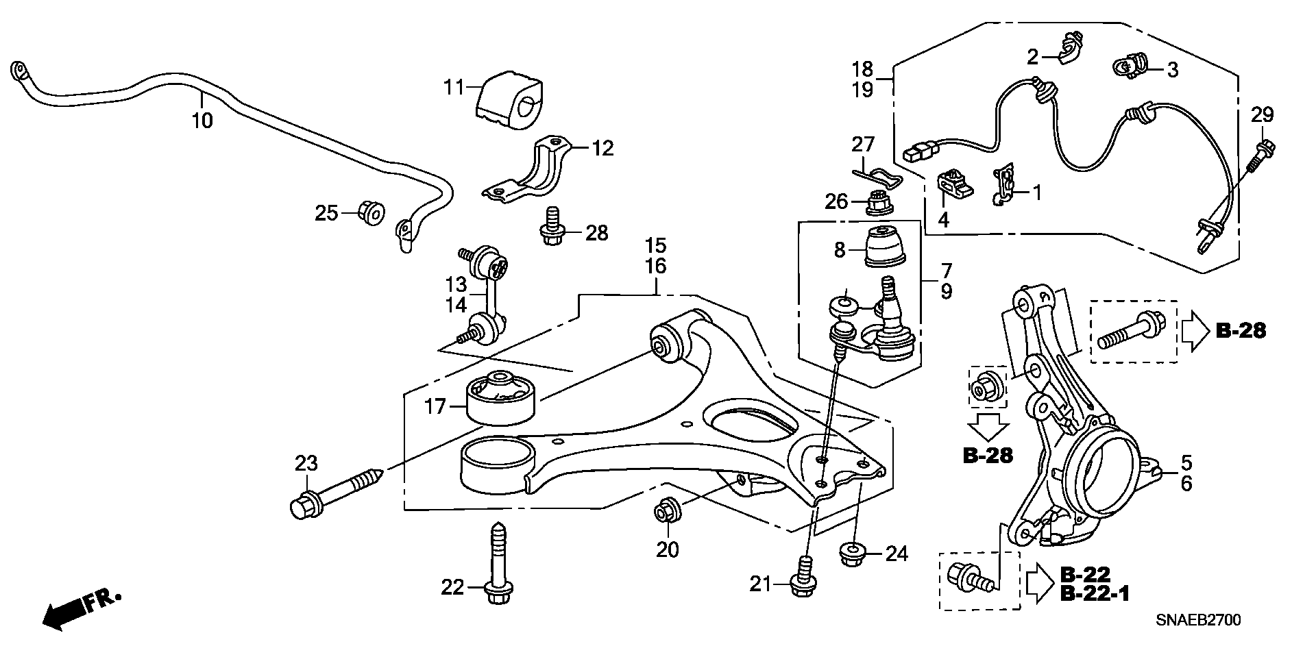 VAG 51360-SNA-A03 - Uležištenje, upravljač parts5.com