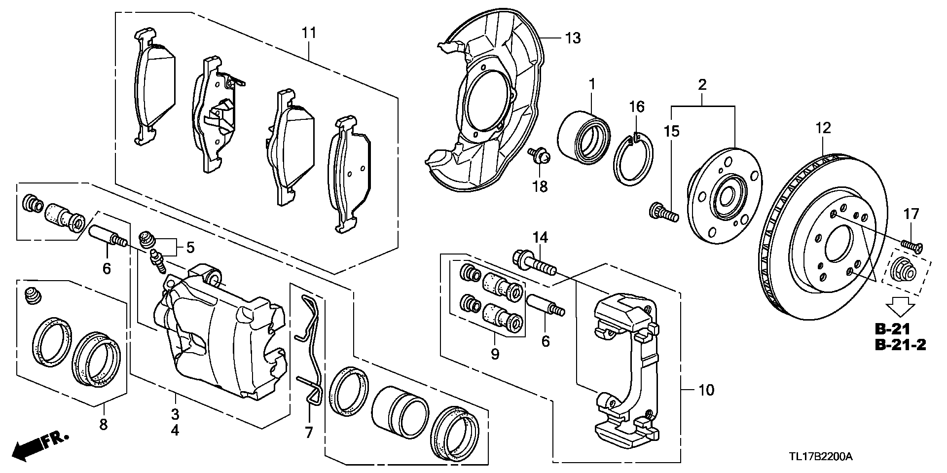 Honda 45001-TL1-G01 - Pinza de freno parts5.com