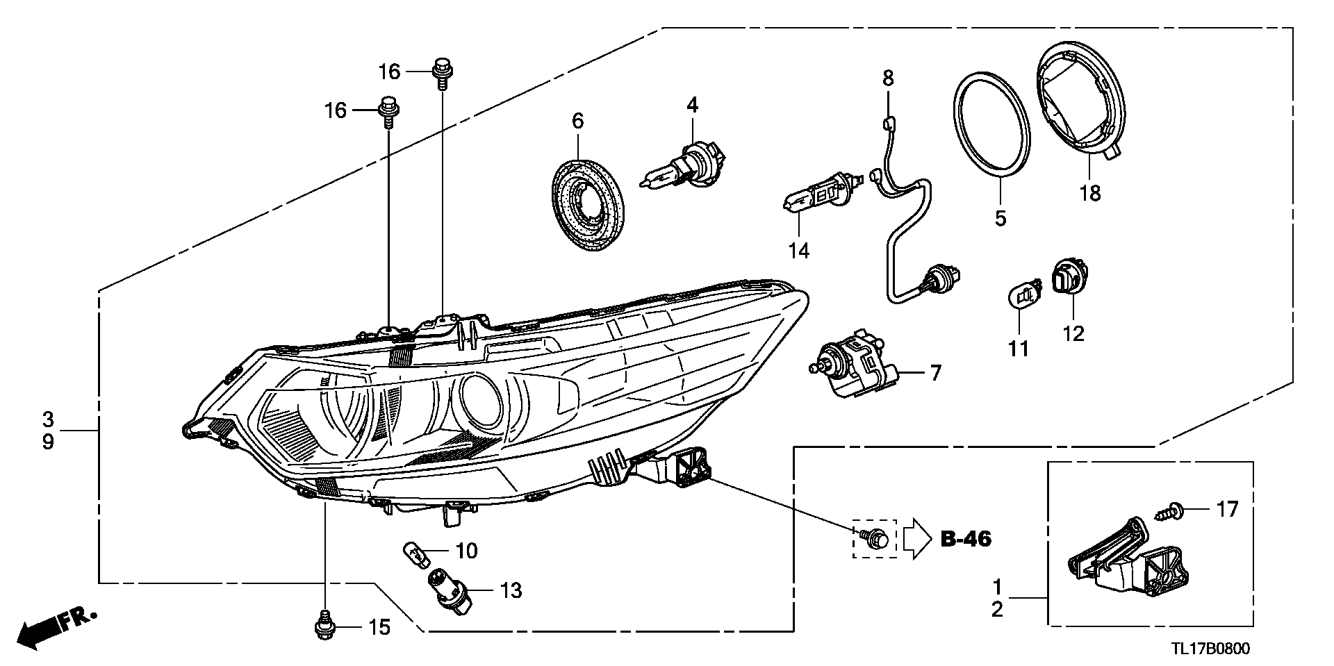 Honda 33115-S84-A11 - Lámpara, faro antiniebla parts5.com