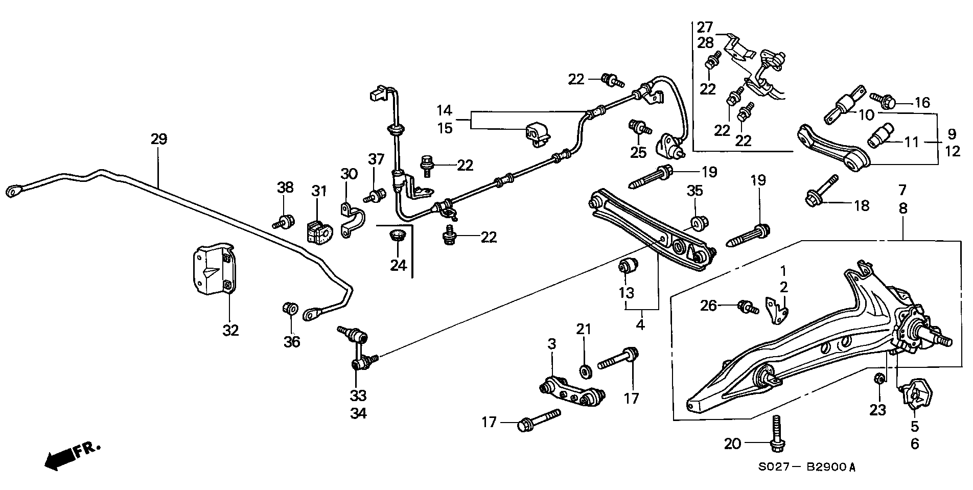 Honda 52400-SR0-A00 - Õõtshoob, käändmik parts5.com