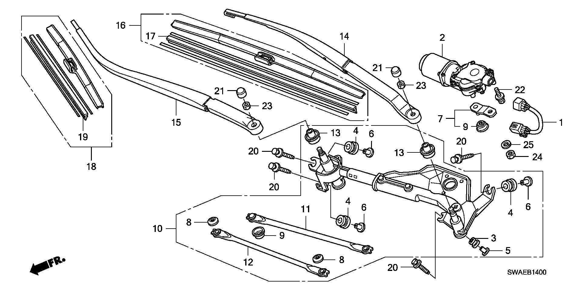 Honda 76632SWAJ01 - Törlőlapát parts5.com