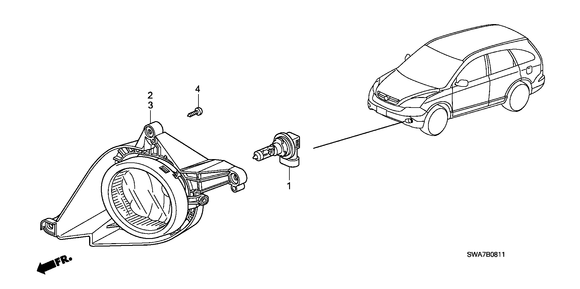 Honda 33165-SMG-E01 - Bec, far pentru viraje parts5.com