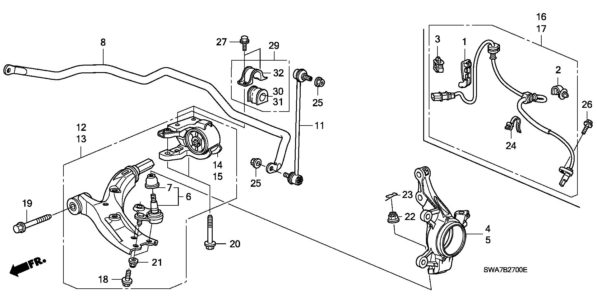 Honda 51320-STK-A01 - Šipka / spona, stabilizator parts5.com