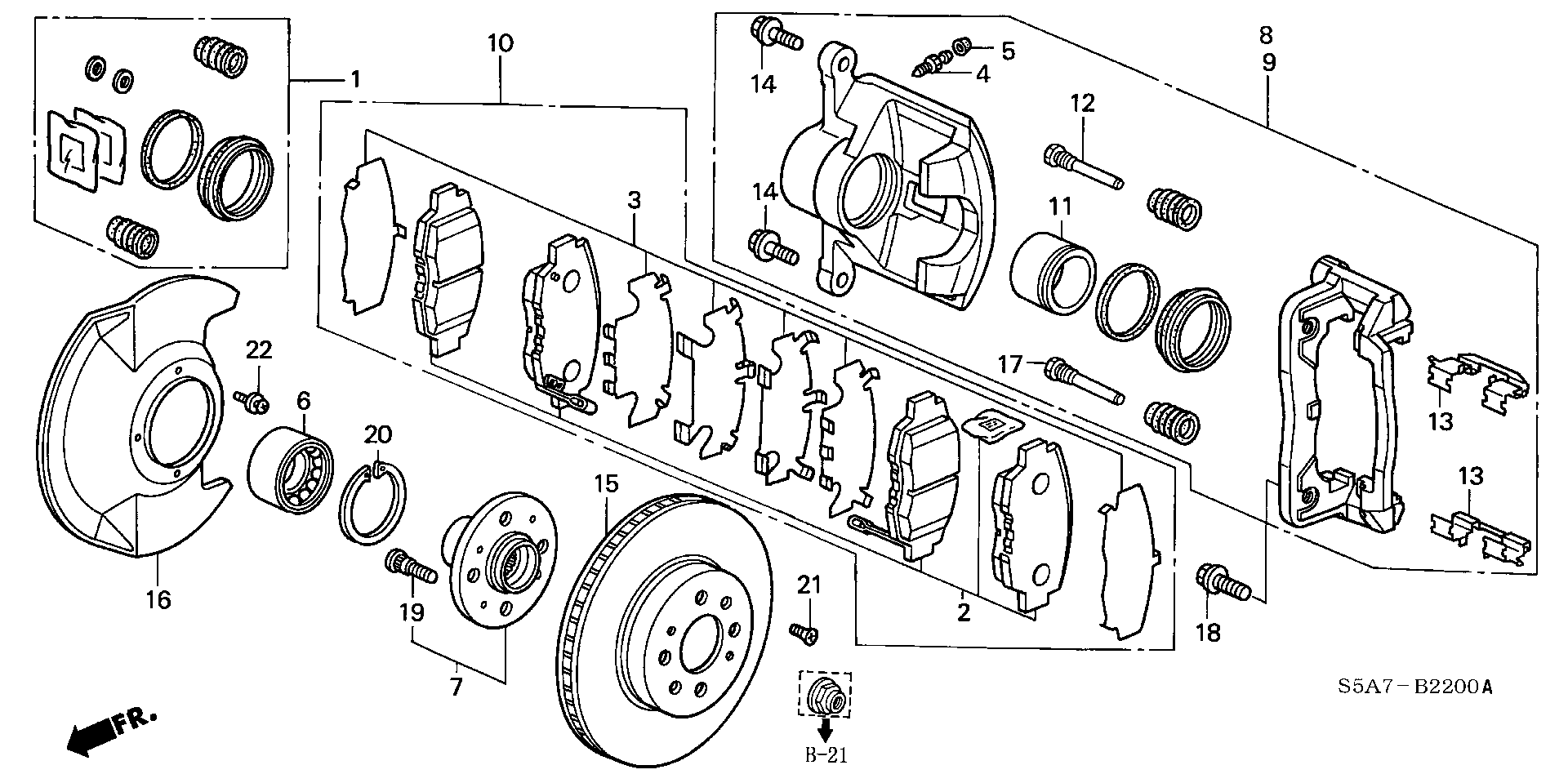 Honda 06450S5AE50 - Комплект спирачно феродо, дискови спирачки parts5.com