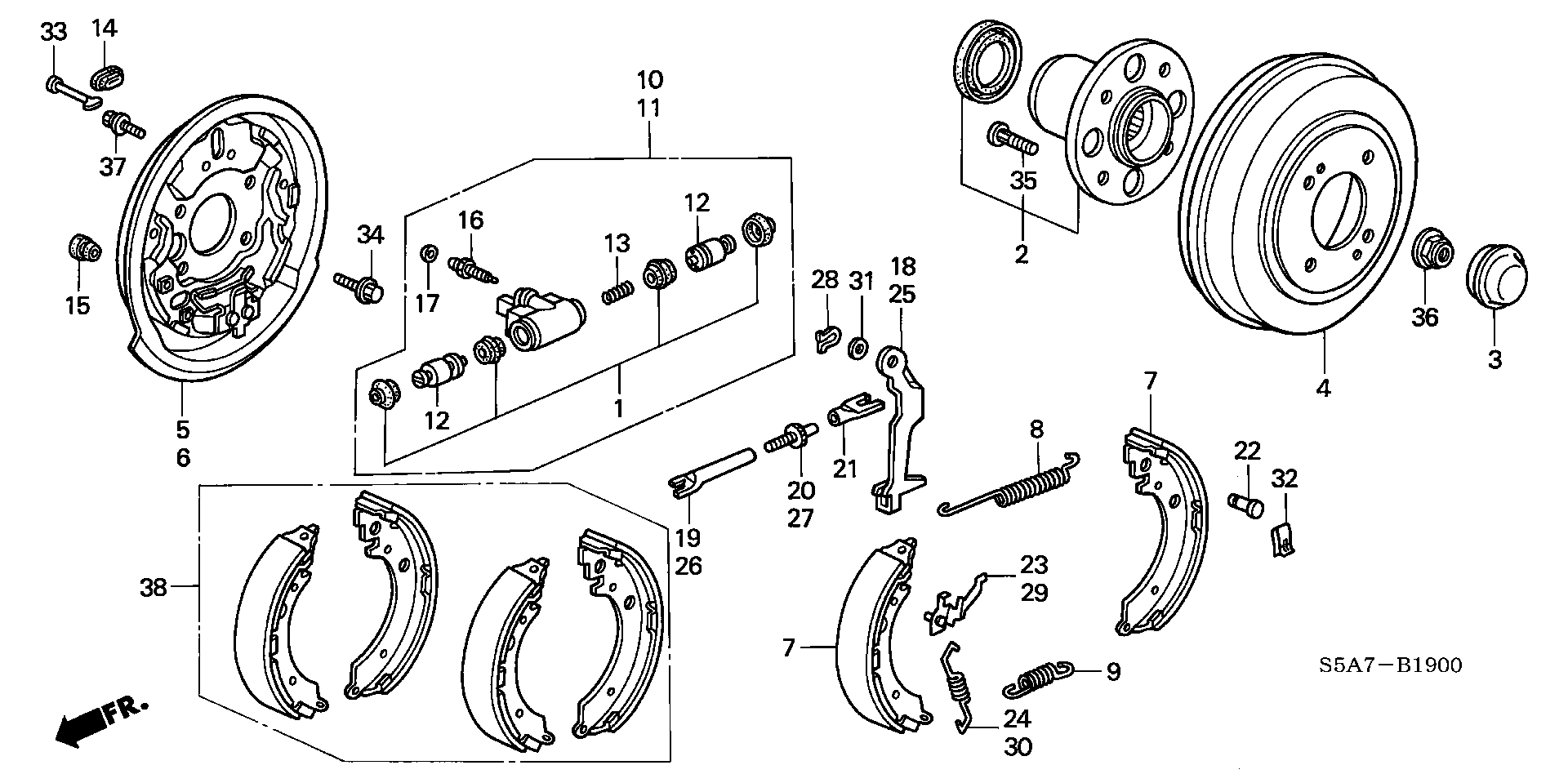 Honda 42610S5A000 - Тормозной барабан parts5.com