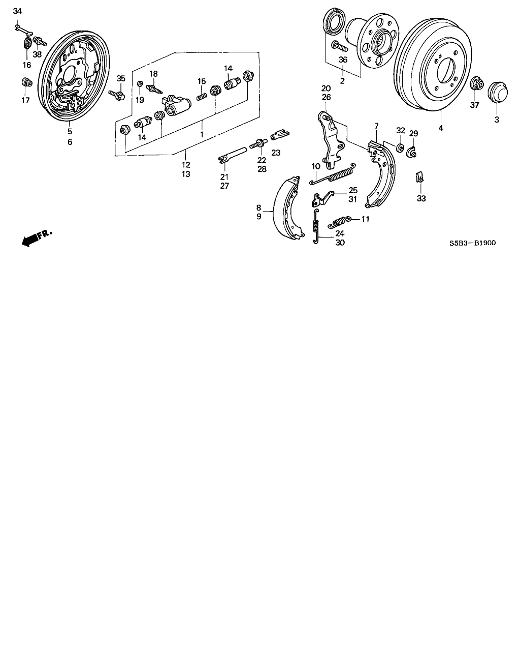 Honda 42610-S6A-G00 - Тормозной барабан parts5.com