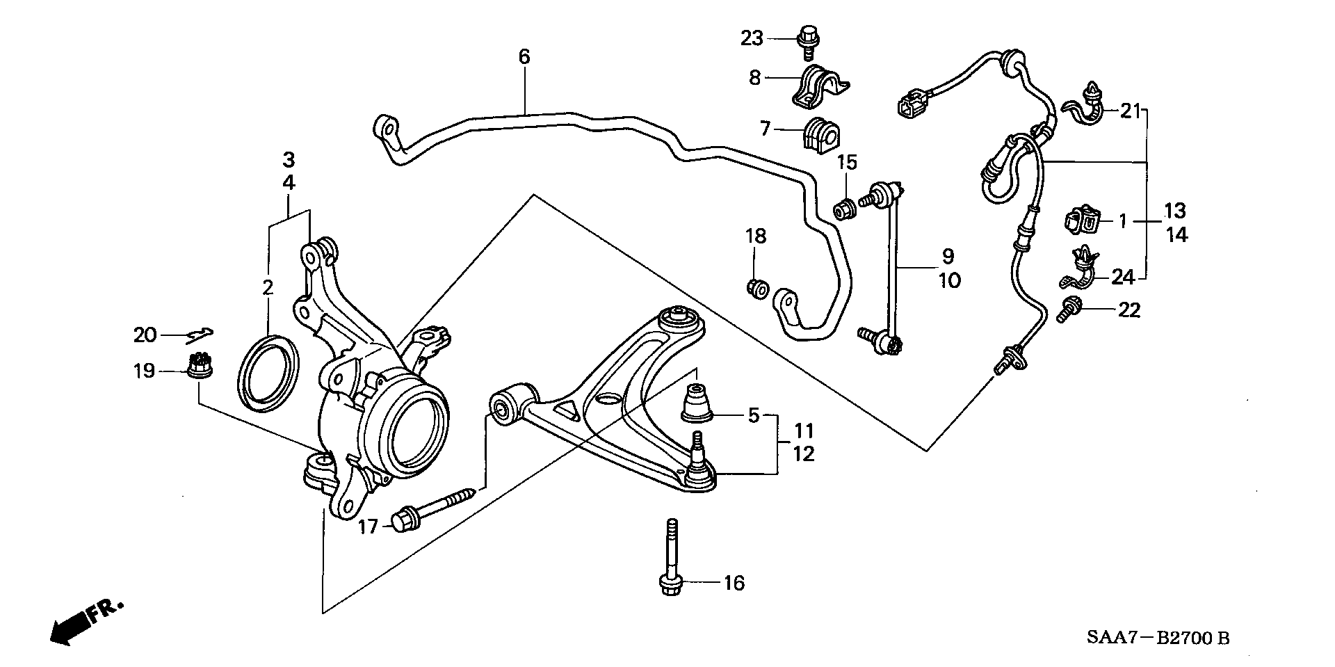 Honda 51360-SAA-E01 - Õõtshoob, käändmik parts5.com