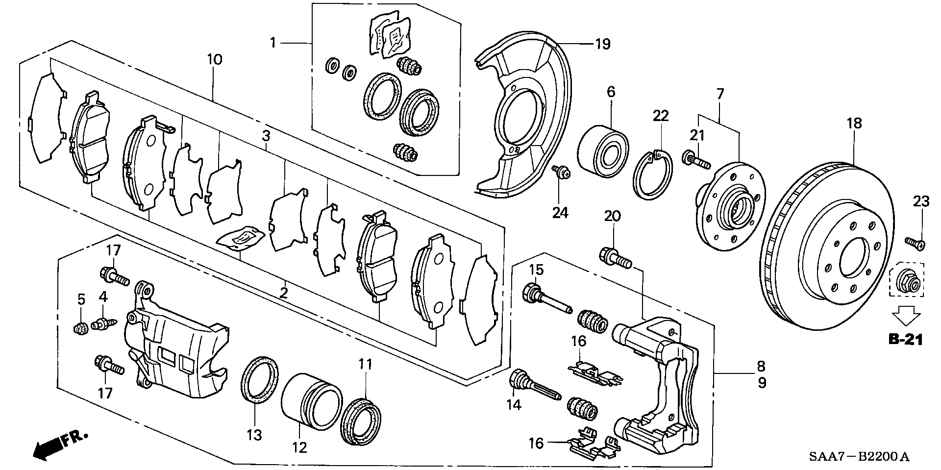 Honda 45022SAAE50 - Set placute frana,frana disc parts5.com