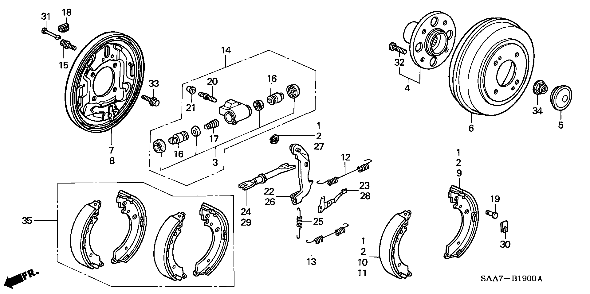 Honda 01431-SAA-000 - Komplet kočnih čeljusti parts5.com