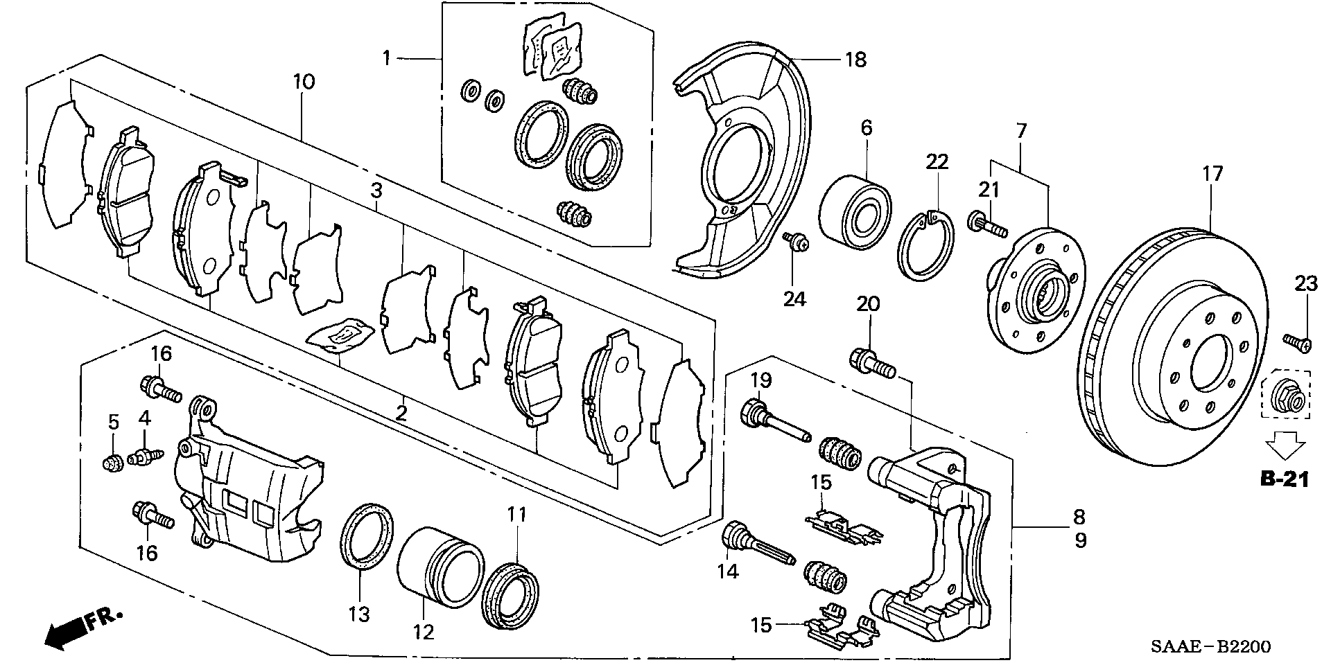 Honda 06450SAAE50 - Σετ τακάκια, δισκόφρενα parts5.com