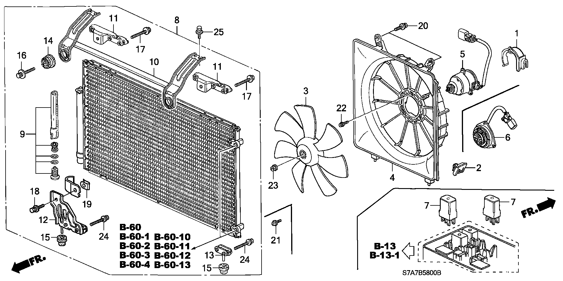 Honda 80101S7A003 - Осушитель, кондиционер parts5.com