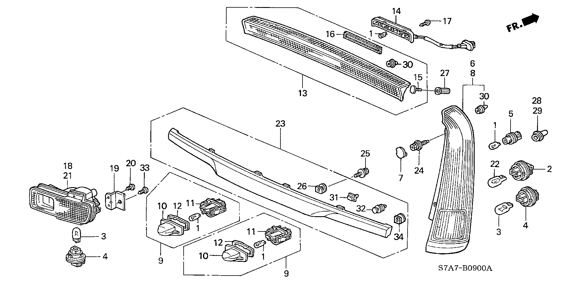 Honda 33303-SL4-003 - Bec, semnalizator parts5.com