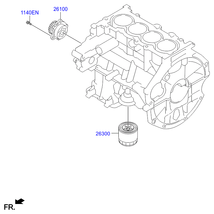 KIA 2630003000 - Olejový filter parts5.com