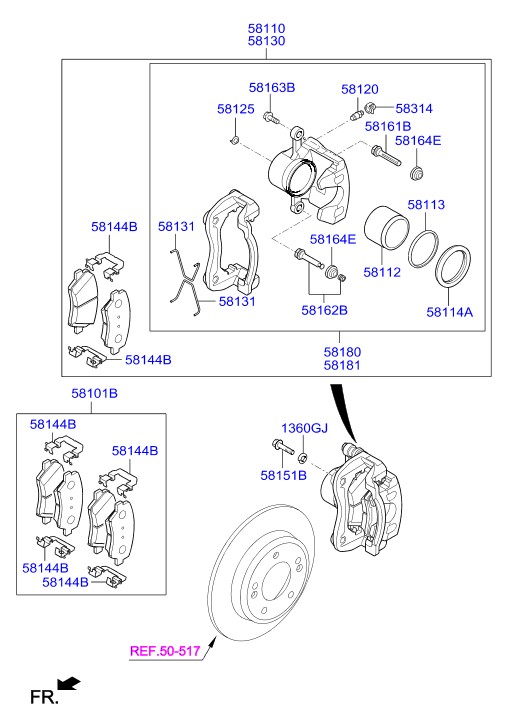 KIA 58110 A6020 - Etrier frana parts5.com