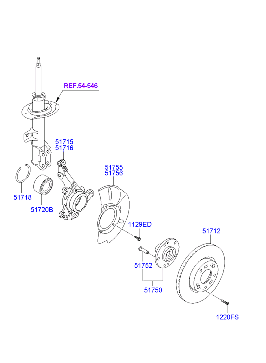 Hyundai 517503K000 - Set rulment roata parts5.com