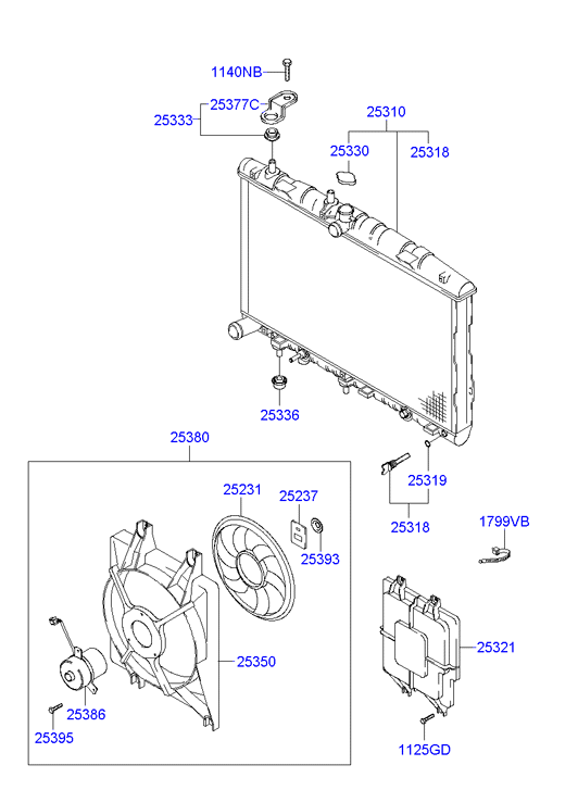 KIA 25330-25000 - Tapa, radiador parts5.com