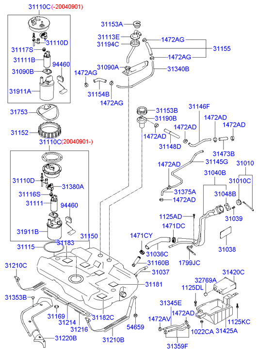 Hyundai 311112D000 - Fuel Pump parts5.com