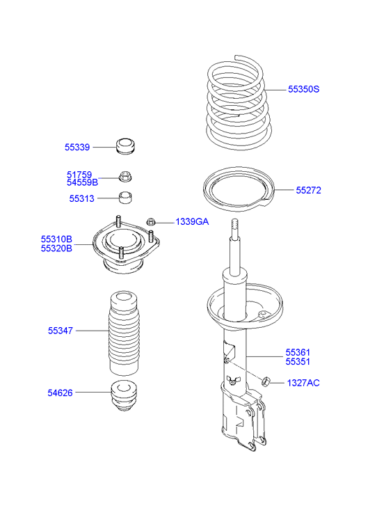 KIA 54626-29100 - Σετ προστασίας από σκόνη, αμορτισέρ parts5.com