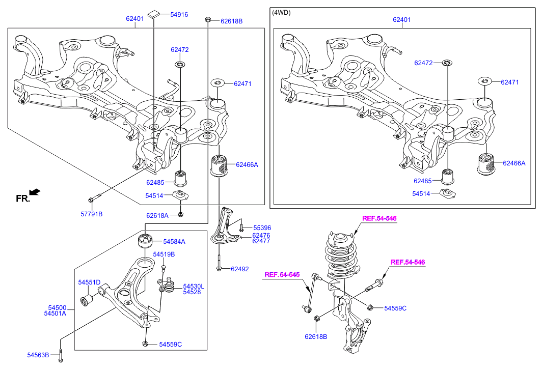 Hyundai 54500 D7000 - Brat, suspensie roata parts5.com