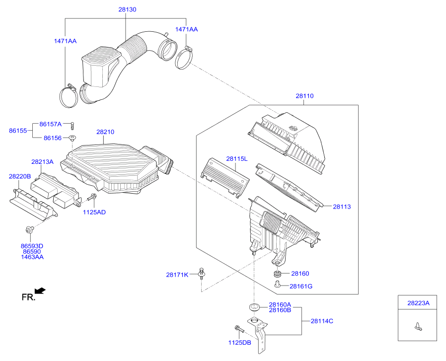 Hyundai 28113-D3300 - Filtru aer parts5.com